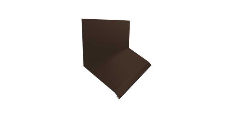 Планка примыкание верхнее к стене фальц Grand Line 150х130х20 0,45 PE с пленкой RAL 8017 шоколад (2м)