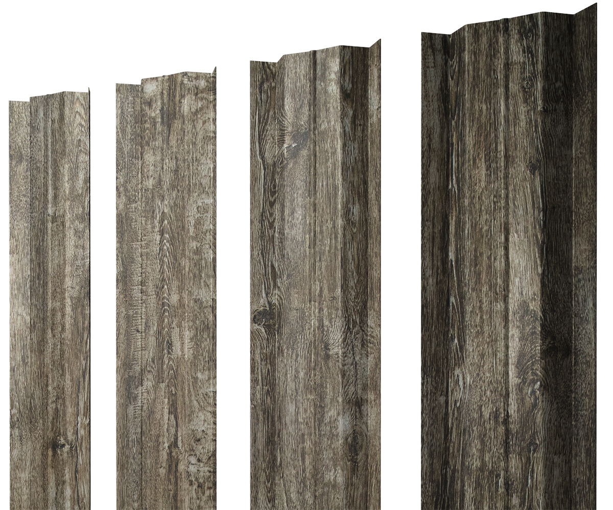 Штакетник М-образный В с прямым резом 0.45 Print Elite Nordic Wood TwinColor