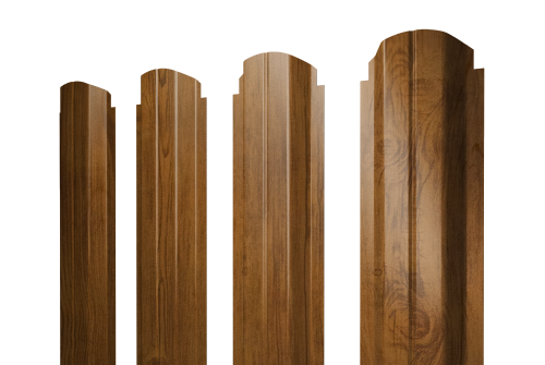 Штакетник П-образный А фигурный 0,45 Print-Double Elite Golden Wood