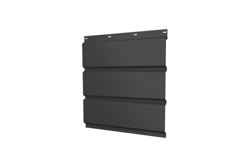 Софит металлический полная перфорация 0,5 GreenCoat Pural BT, matt с пленкой RAL 7016 антрацитово-серый