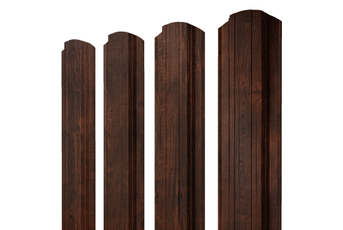 Штакетник Прямоугольный фигурный 0,45 Print Premium Cherry Wood Dark FTC