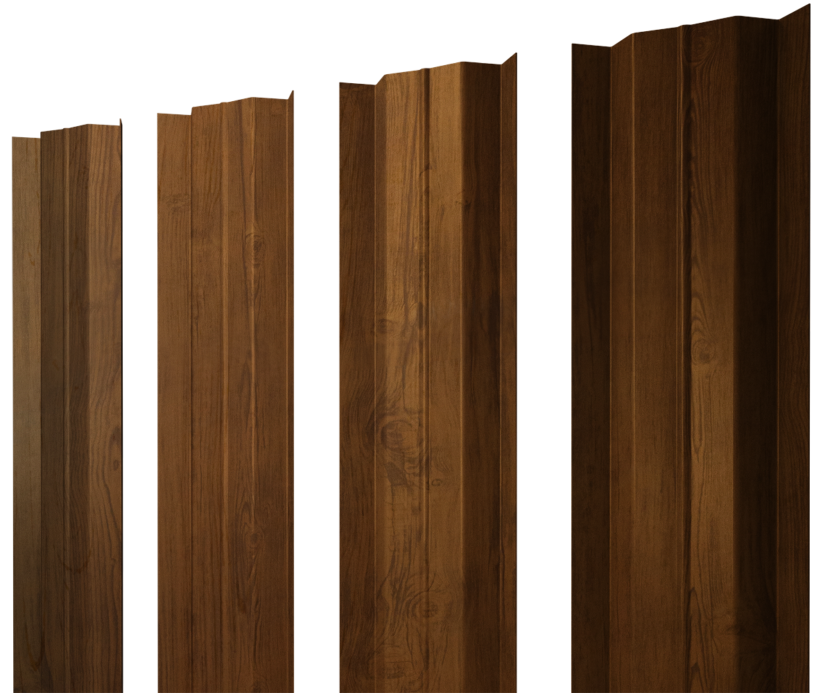 Штакетник М-образный В с прямым резом 0.45 Print-Double Premium Golden Wood Fresh