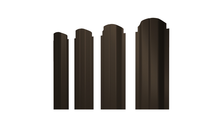 Штакетник П-образный А фигурный 0,5 PurLite Matt RR 32 темно-коричневый