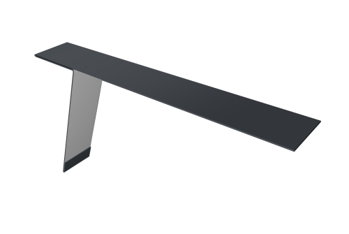 Планка карнизная фальц 130х80 0,5 Satin с пленкой RAL 7024 мокрый асфальт (3м)