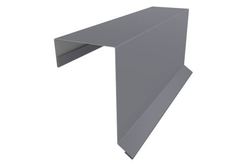 Планка торцевая кровельная фальц 65х97 0,5 Satin с пленкой RAL 7004 сигнальный серый (2м)