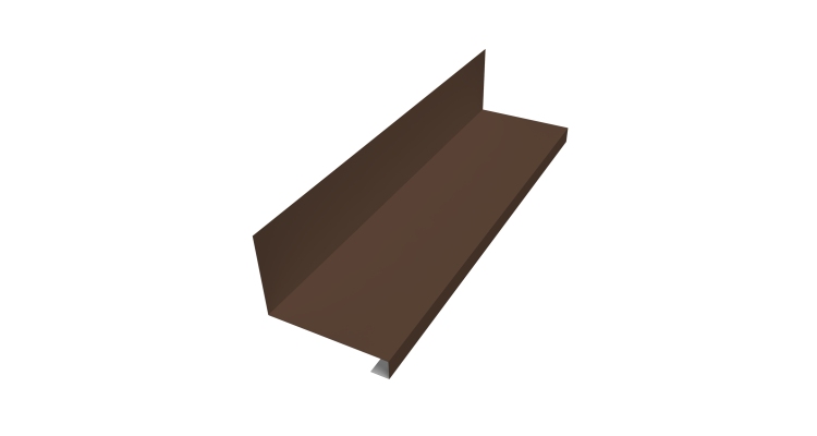 Планка примыкание нижнее к трубе фальц 0,45 PE с пленкой RAL 8017 шоколад (2м)