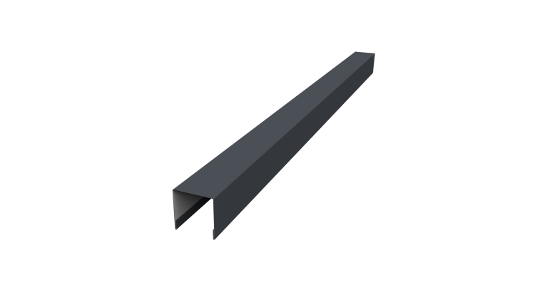 Планка вертикальная лицевая для забора жалюзи Palermo 0,5 PurPro RAL 7024 мокрый асфальт (1,8м)