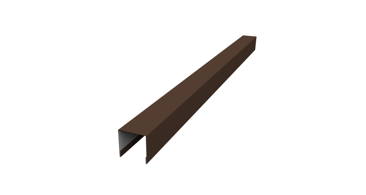 Планка вертикальная лицевая для забора жалюзи Palermo 0,5 Satin Matt RAL 8017 шоколад (3м)